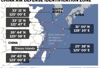 Китайские истребители начали патрулировать новую опознавательную зону ПВО