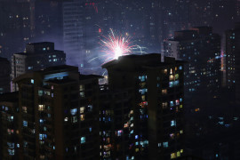 Фейрверк в честь китайского Нового года в Пекине