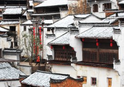 Деревня Хуанлин после выпавшего снега, провинция Цзянси.