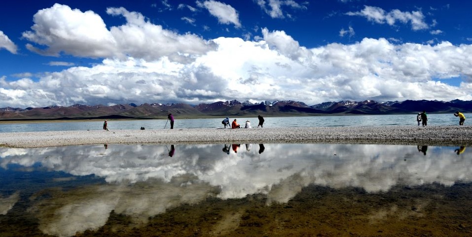 Озеро Нам-Цо (Небесное озеро) в Тибете. 