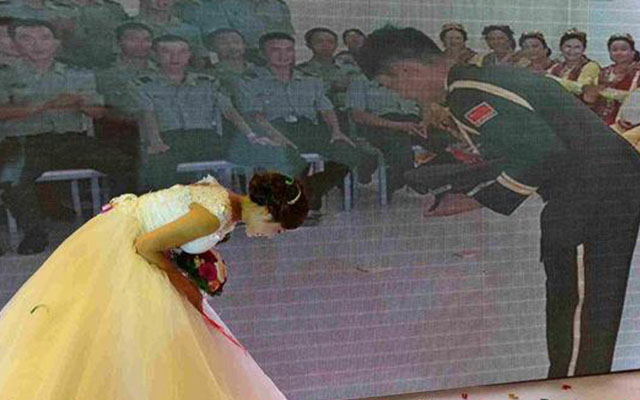 Пограничник из Синьцзяна женился на своей возлюбленной по видеосвязи