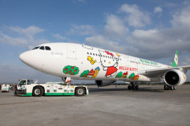 Самолет Eva Airline в стиле Hello Kitty