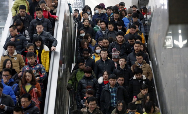 час пик в китайском метро