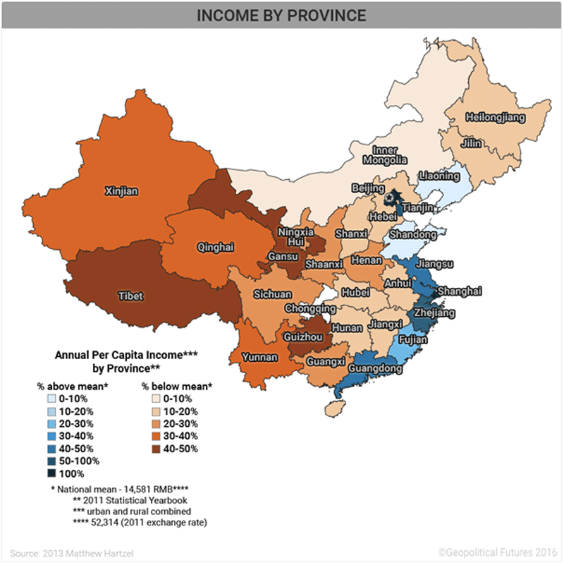 доход на душу населения в китае