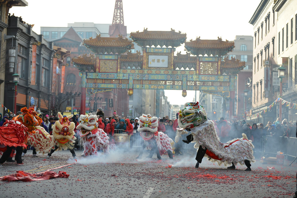 Празднование китайского Нового года в Чайнатауне Вашингтона.