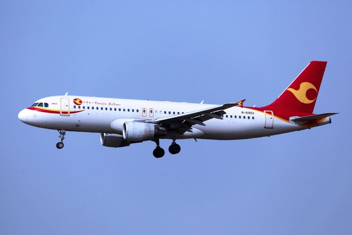 Самолет А320 авиакомпании Tianjin Airlines.