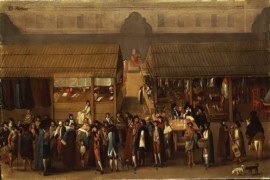 Картина, показывающая китайский рынок в Мехико, около 1770 года