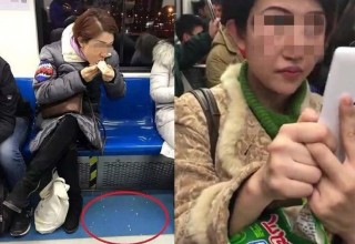 В Пекине арестовали женщину, которая ела куриные ножки в метро