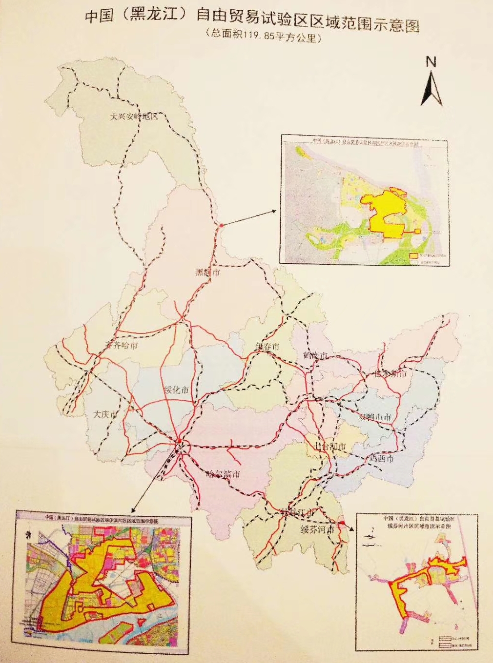 Карта новой ЗСТ в Хэйлунцзяне